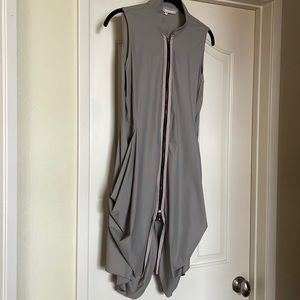 SUNLIGHT PARIS Brazil Sleeveless Full Zip Dress LAGENLOOK Light Gray Taupe-T2